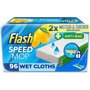 Flash Speedmop Wet Cloth Refills Floor Cleaner Lemon Anti-Bac, 96 Wipes (24 x 4) Flash Speedmop Wet Cloth Refills Floor Cleaner Lemon Anti-Bac, 96 Wipes (24 x 4)