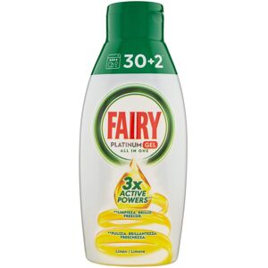 Fairy Platinum Gel Detergent Dishwasher All in 1, Lemon, 650 ml, 32 Washes Fairy Platinum Gel Detergent Dishwasher All in 1, Lemon, 650 ml, 32 Washes