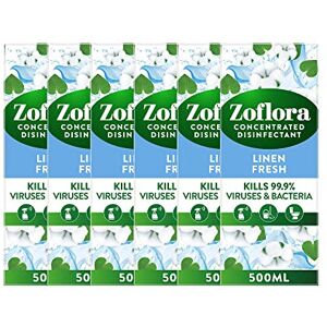 Zoflora Linen Fresh 6pc x 500ml, Concentrated 3-in-1 Multipurpose Disinfectant K Zoflora Linen Fresh 6pc x 500ml, Concentrated 3-in-1 Multipurpose Disinfectant K