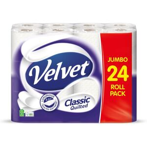 Velvet Classic Quilted Toilet Tissue 24 Rolls - Luxuriously Soft, Strong and Abs Velvet Classic Quilted Toilet Tissue 24 Rolls - Luxuriously Soft, Strong and Abs