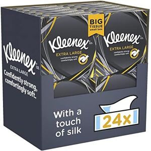 Kleenex Extra Large Soft Facial Tissues, 100% Recyclable Packaging, 24 Compact T Kleenex Extra Large Soft Facial Tissues, 100% Recyclable Packaging, 24 Compact T