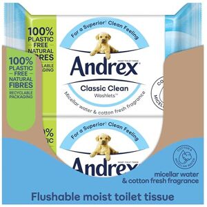 Andrex Classic Clean Washlets - 12 Packs Flushable Wet Wipes with Micellar Water Andrex Classic Clean Washlets - 12 Packs Flushable Wet Wipes with Micellar Water