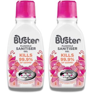 Buster Sanitiser Gel 300ml x 2 – Berry Fragranced Plughole Freshener – Kills 99.9% Germ Buster Sanitiser Gel 300ml x 2 – Berry Fragranced Plughole Freshener – Kills 99.9% Germ