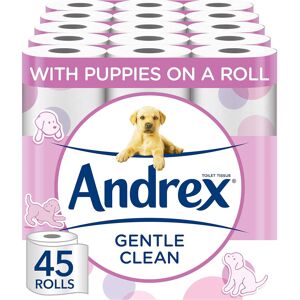 Andrex Gentle Clean Toilet Rolls - 45 Toilet Roll Pack - Bulk Buy Toilet Rolls - Andrex Gentle Clean Toilet Rolls - 45 Toilet Roll Pack - Bulk Buy Toilet Rolls -