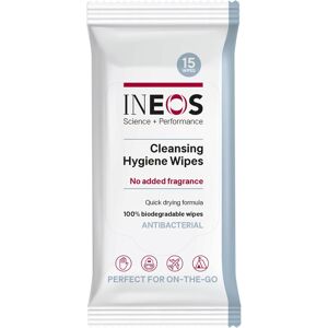 INEOS Hygienics INEOS Cleansing Hygiene Wipes x15, Fragrance Free, Antibacterial, Biodegradable, INEOS Hygienics INEOS Cleansing Hygiene Wipes x15, Fragrance Free, Antibacterial, Biodegradable,
