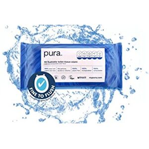 Aloe Pura Pura Flushable Moist Toilet Tissue Wipes, 1 Pack of 40 Wet Wipes, 100% Plastic F Aloe Pura Pura Flushable Moist Toilet Tissue Wipes, 1 Pack of 40 Wet Wipes, 100% Plastic F