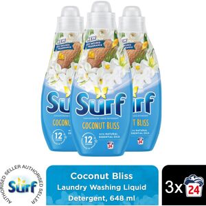 (Buy 3) Surf Laundry Detergent Coconut Bliss 648ml, 2or3pk (Buy 3) Surf Laundry Detergent Coconut Bliss 648ml, 2or3pk