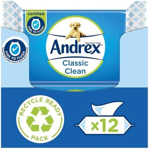 Andrex Classic Clean Washlets - Toilet Tissue Wet Wipes with Micellar Water - 12 Packs Andrex Classic Clean Washlets - Toilet Tissue Wet Wipes with Micellar Water - 12 Packs