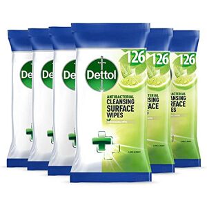 Dettol Disinfectant Wipes, Lime and Mint, Total of 756 Wipes (6 Packs X 126), Wipes Ant Dettol Disinfectant Wipes, Lime and Mint, Total of 756 Wipes (6 Packs X 126), Wipes Ant