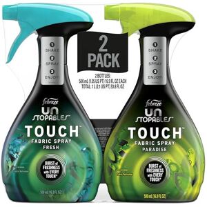 Febreze Unstopables Touch Fabric Spray and Odor Eliminator, Fresh & Paradise, 16.9 Oz, 2 Febreze Unstopables Touch Fabric Spray and Odor Eliminator, Fresh & Paradise, 16.9 Oz, 2