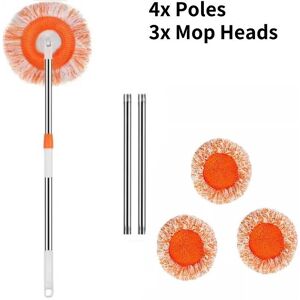 RYWOLT (Poles Mop Head) Long Handle Round Wall Cleaning Mop Dry And Wet Ceiling Cleanin RYWOLT (Poles Mop Head) Long Handle Round Wall Cleaning Mop Dry And Wet Ceiling Cleanin