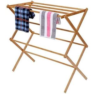 HOMION - 2 Tier Bamboo Folding - Clothes Drying Rack HOMION - 2 Tier Bamboo Folding - Clothes Drying Rack