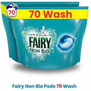 Fairy Non-Bio Laundry Pods 70 Washes - Pack of 140, Gentle on Sensitive Skin, Mu Fairy Non-Bio Laundry Pods 70 Washes - Pack of 140, Gentle on Sensitive Skin, Mu