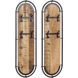 (rough mango wood) vidaXL Wall-mounted Coat Racks with 4 Hooks Wall Coat Hook Wa (rough mango wood) vidaXL Wall-mounted Coat Racks with 4 Hooks Wall Coat Hook Wa