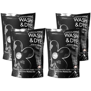 DYLON Wash & Dye Fabric Dye, Intense Black, 4 Packs of 350g DYLON Wash & Dye Fabric Dye, Intense Black, 4 Packs of 350g