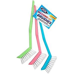 homeshopa.com Dish Brush Set - Long-Handled Plastic Washing Up Brush with Built-In Scraper, Du homeshopa.com Dish Brush Set - Long-Handled Plastic Washing Up Brush with Built-In Scraper, Du