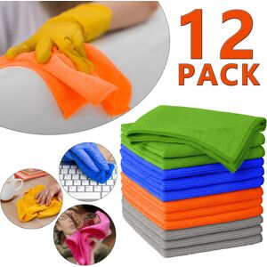 True Face 12-Pack Microfiber Cleaning Cloths - 32x32 cm, Ultra-Soft, Absorbent, True Face 12-Pack Microfiber Cleaning Cloths - 32x32 cm, Ultra-Soft, Absorbent,
