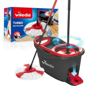 Vileda Turbo Microfibre Mop And Bucket Set, Spin Mop For Cleaning Floors, Set Of Vileda Turbo Microfibre Mop And Bucket Set, Spin Mop For Cleaning Floors, Set Of