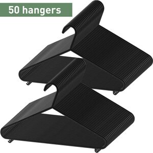 Unbranded 50Packs Black Plastic Adult Hangers Space Saving Coat Hanger with Hook Unbranded 50Packs Black Plastic Adult Hangers Space Saving Coat Hanger with Hook