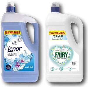 Lenor Spring Awakening Fabric Conditioner 5L + Fairy Super Concentrate Softener Lenor Spring Awakening Fabric Conditioner 5L + Fairy Super Concentrate Softener
