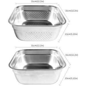 Unbranded (M) 2-in-1 Stainless Steel Dish Tub Washing Up Bowl Unbranded (M) 2-in-1 Stainless Steel Dish Tub Washing Up Bowl