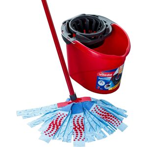 Vileda Supermocio XL Action Mop and Bucket Set, Red/Grey/Blue, 6 x 15 x 117 cm Vileda Supermocio XL Action Mop and Bucket Set, Red/Grey/Blue, 6 x 15 x 117 cm