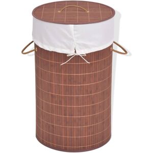 VidaXL Bamboo Laundry Basket Round Brown - Laundry Type VidaXL Bamboo Laundry Basket Round Brown - Laundry Type