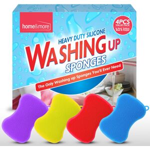SOL 4pk Silicone Dish Washing Up Sponge, Dish Sponge Non- Scratch for Kitchen, Reusa SOL 4pk Silicone Dish Washing Up Sponge, Dish Sponge Non- Scratch for Kitchen, Reusa
