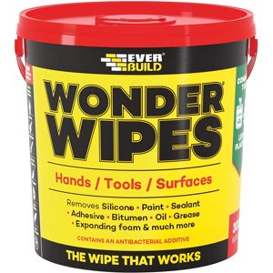 5 X Everbuild Giant Wonder Wipes Multi Purpose Hand Wipes - 300 Tub 5 X Everbuild Giant Wonder Wipes Multi Purpose Hand Wipes - 300 Tub