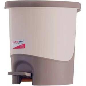 Actionware (Taupe) 5 Litre Round Pedal Bin Mini 5L Plastic Small Bathroom Kitchen Waste Rub Actionware (Taupe) 5 Litre Round Pedal Bin Mini 5L Plastic Small Bathroom Kitchen Waste Rub