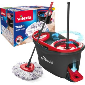 Unbranded (Vileda 3 in 1 Turbo Mop) Microfibre Mop and Bucket Set with Extra 2-in-1 Head R Unbranded (Vileda 3 in 1 Turbo Mop) Microfibre Mop and Bucket Set with Extra 2-in-1 Head R