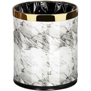 Spactz Marble Pattern 10L Trash Can Living Room Bathroom Kitchen Bin Spactz Marble Pattern 10L Trash Can Living Room Bathroom Kitchen Bin