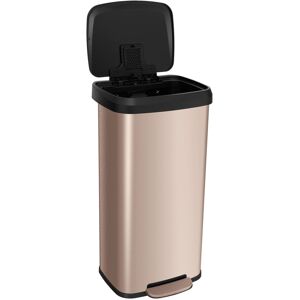 Casart 68L Recycling Pedal Bin Stainless Steel Kitchen Bin w/Lid Handle-Gold Casart 68L Recycling Pedal Bin Stainless Steel Kitchen Bin w/Lid Handle-Gold