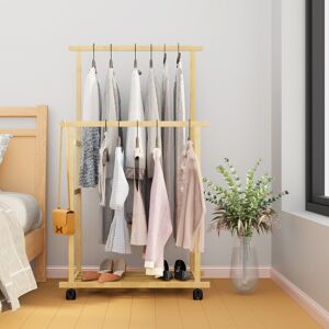 UNHO Heavy Duty Clothes Rail Double Layer Garment Hanging Display Stand UNHO Heavy Duty Clothes Rail Double Layer Garment Hanging Display Stand