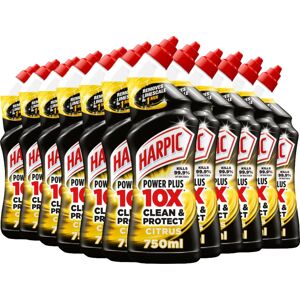 Harpic Powerplus Toilet Cleaning Gel, Citrus Fresh, Pack 12 x 750 ml, Removes Limescale Harpic Powerplus Toilet Cleaning Gel, Citrus Fresh, Pack 12 x 750 ml, Removes Limescale