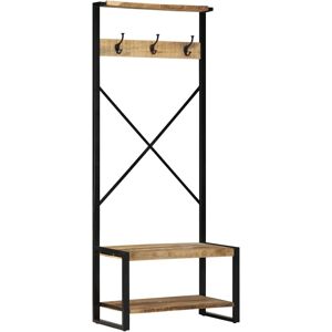(brown) vidaXL Clothes Rack Multicolour 80x40x190 cm Solid Wood Reclaimed coat r (brown) vidaXL Clothes Rack Multicolour 80x40x190 cm Solid Wood Reclaimed coat r