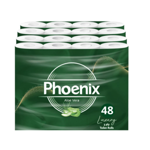 Phoenix 48 Toilet Rolls 3 Ply Aloe Vera Scent Family Pack Phoenix 48 Toilet Rolls 3 Ply Aloe Vera Scent Family Pack