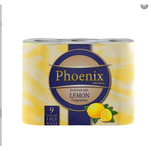 9 Rolls Phoenix Soft Lemon Fragranced Luxury Toilet Rolls 3 Ply 9 Rolls Phoenix Soft Lemon Fragranced Luxury Toilet Rolls 3 Ply