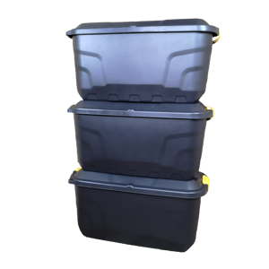 Samuel Alexander 3 x 75L Heavy Duty Trunks on Wheels Sturdy, Lockable, Stackable and Nestable Des Samuel Alexander 3 x 75L Heavy Duty Trunks on Wheels Sturdy, Lockable, Stackable and Nestable Des