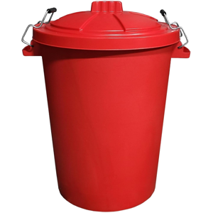 KetoBarrow 80L extra large Red dustbin with clip lockable lid for home and garden storage KetoBarrow 80L extra large Red dustbin with clip lockable lid for home and garden storage