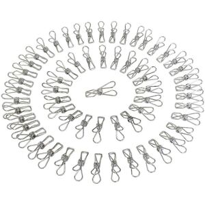 Unbranded 100 Pieces Stainless Steel Clothes Pegs, Rustproof Clothespins, Multi-Functional Unbranded 100 Pieces Stainless Steel Clothes Pegs, Rustproof Clothespins, Multi-Functional