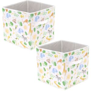 Carousel Home Set Of 2 Nursery Storage Box Childrens Jungle Safari Storage Basket Foldable Carousel Home Set Of 2 Nursery Storage Box Childrens Jungle Safari Storage Basket Foldable