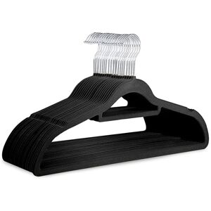 (Black) KEPLIN Velvet Hangers 20 Pack Non-Slip Clothes Hangers with Tie Bar & 3 (Black) KEPLIN Velvet Hangers 20 Pack Non-Slip Clothes Hangers with Tie Bar & 3