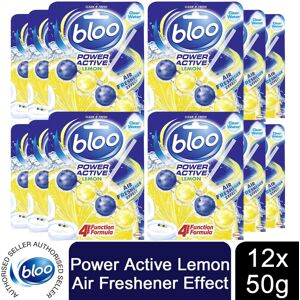 Bloo Power Active Premium Scent Of Lemon Toilet Rim Block, 12 Pack of 50g Bloo Power Active Premium Scent Of Lemon Toilet Rim Block, 12 Pack of 50g