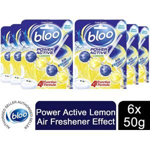 Bloo Power Active Premium Scent Of Lemon Toilet Rim Block, 6 Pack of 50g Bloo Power Active Premium Scent Of Lemon Toilet Rim Block, 6 Pack of 50g