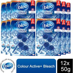 Bloo Toilet Rim Block Colour Active+Bleach for Long-Lasting Freshness 2x50g 12pk Bloo Toilet Rim Block Colour Active+Bleach for Long-Lasting Freshness 2x50g 12pk