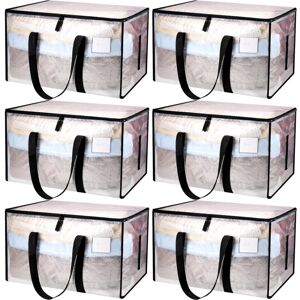 Unbranded (6 Pack, 90L Top Zip) 6 Pack Large Clothing Storage Bags with Lid Transparent Mo Unbranded (6 Pack, 90L Top Zip) 6 Pack Large Clothing Storage Bags with Lid Transparent Mo