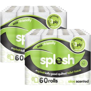 Splesh by Cusheen 3-ply Toilet Roll - Aloe Vera Fragrance (120 Pack) Soft, Quilt Splesh by Cusheen 3-ply Toilet Roll - Aloe Vera Fragrance (120 Pack) Soft, Quilt