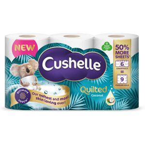 Cushelle Quilted Coconut 50% Longer Lasting Toilet Tissue 6 Equals 9 Regular Rol Cushelle Quilted Coconut 50% Longer Lasting Toilet Tissue 6 Equals 9 Regular Rol