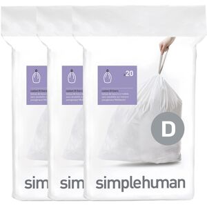 simplehuman code D custom Fit Drawstring Trash Bags in Dispenser Packs 60 count simplehuman code D custom Fit Drawstring Trash Bags in Dispenser Packs 60 count